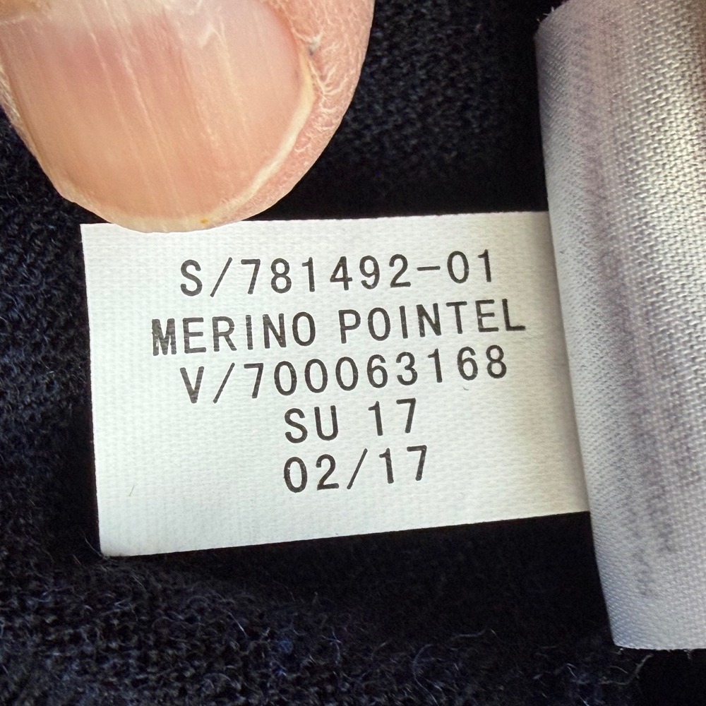 Banana Republic Merino Wool Pointelle Cardigan Sweater Womens Size XL Navy Blue - Picture 6 of 11